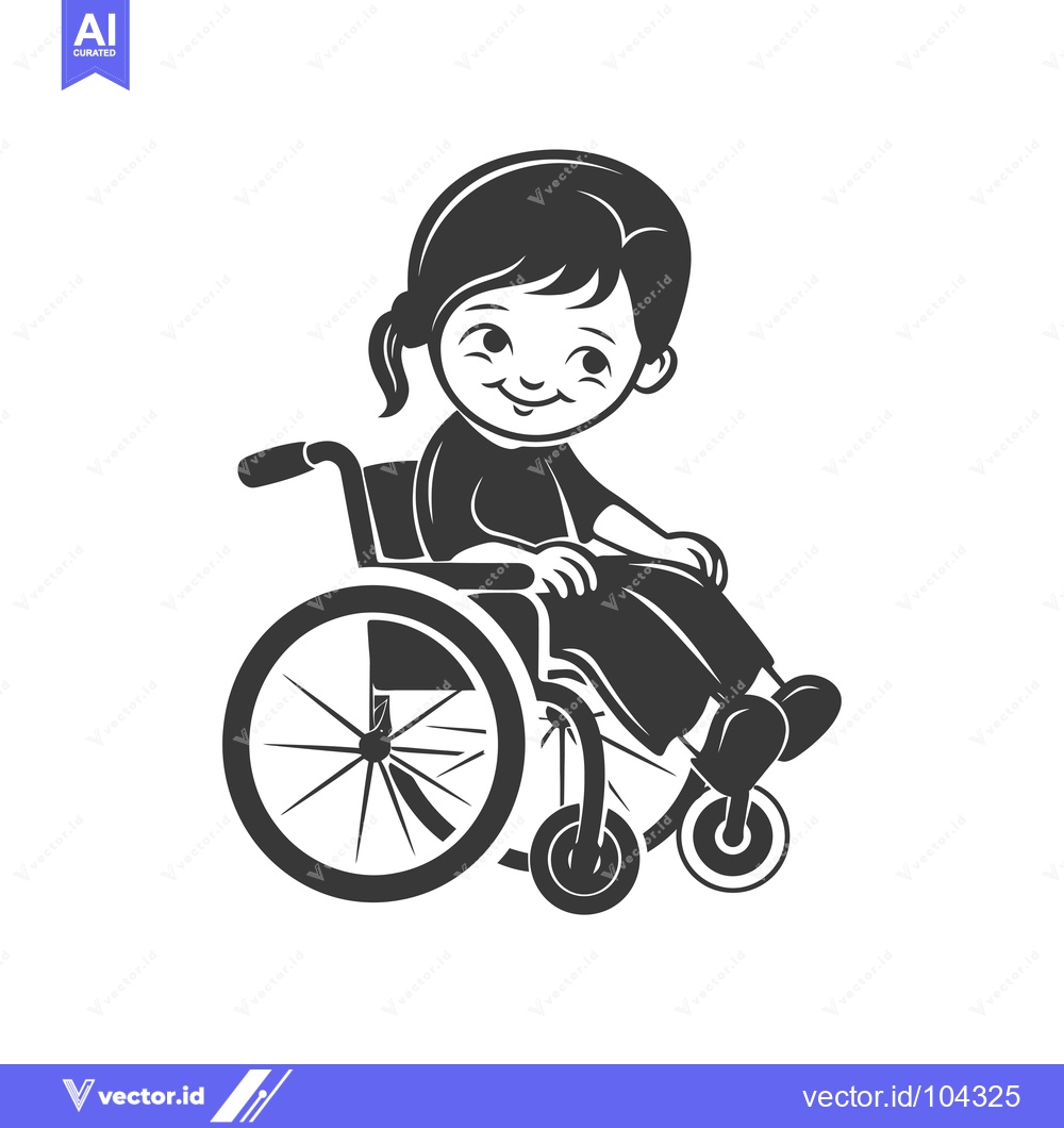 Premium Vector of Smiling girl sitting in a wheelchair