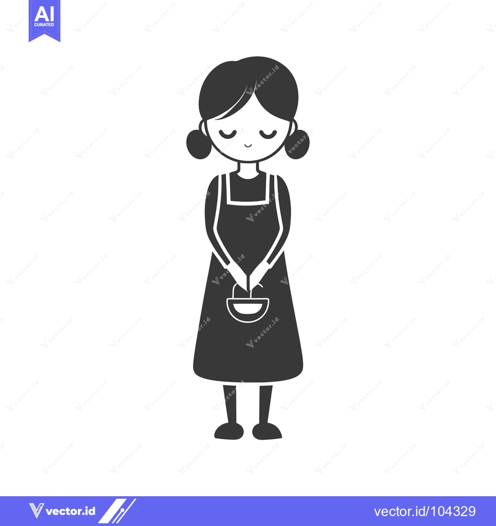 Premium Vector dari Smiling Girl with Pigtails Holding a Small Bag