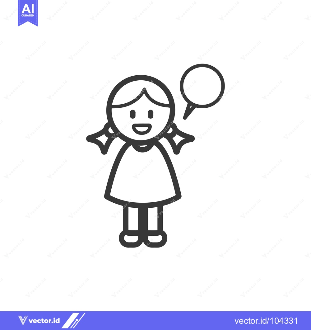 Premium Vector dari Smiling Girl with Speech Bubble