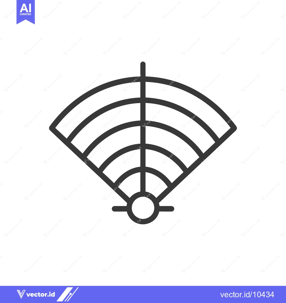 Premium Vector dari A black and white line art icon of a wifi signal