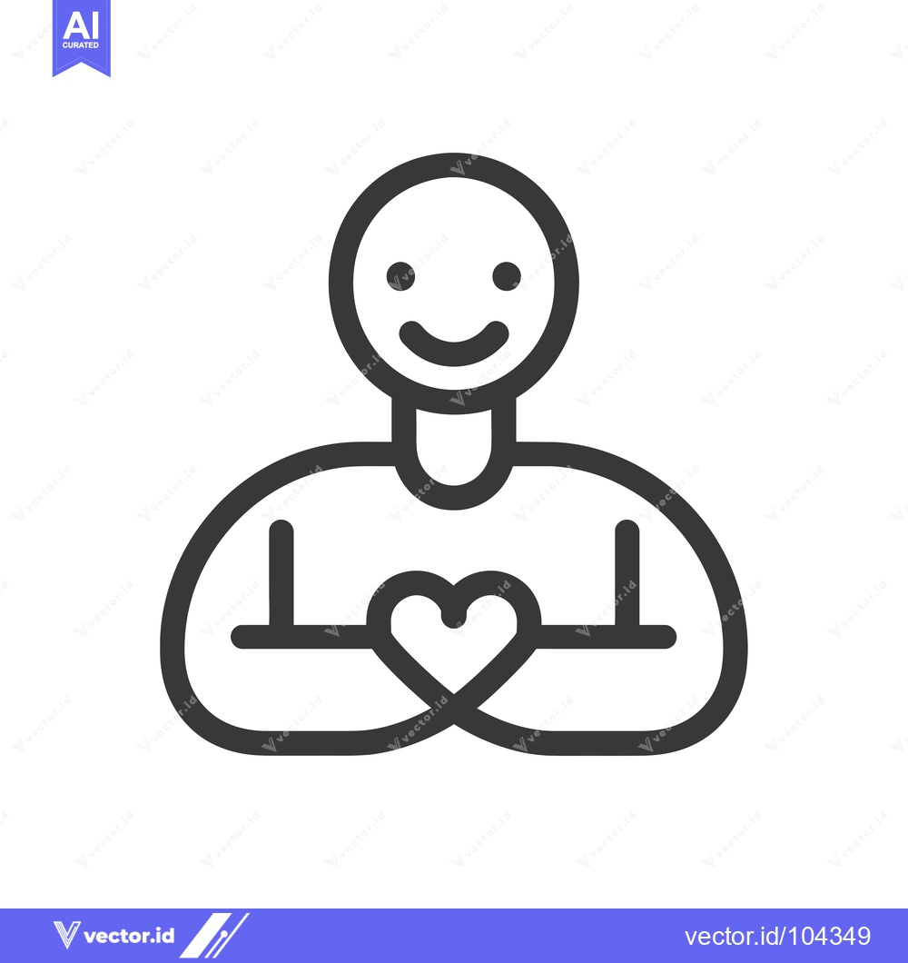 Premium Vector dari Smiling Person Holding a Heart in Their Hands