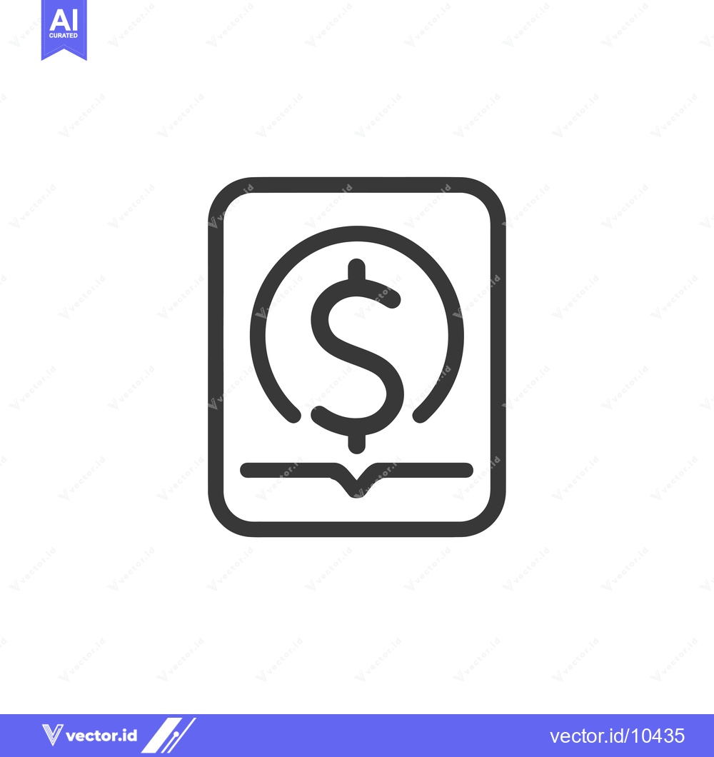 Premium Vector dari A black and white line art illustration of a book with a dollar sign i