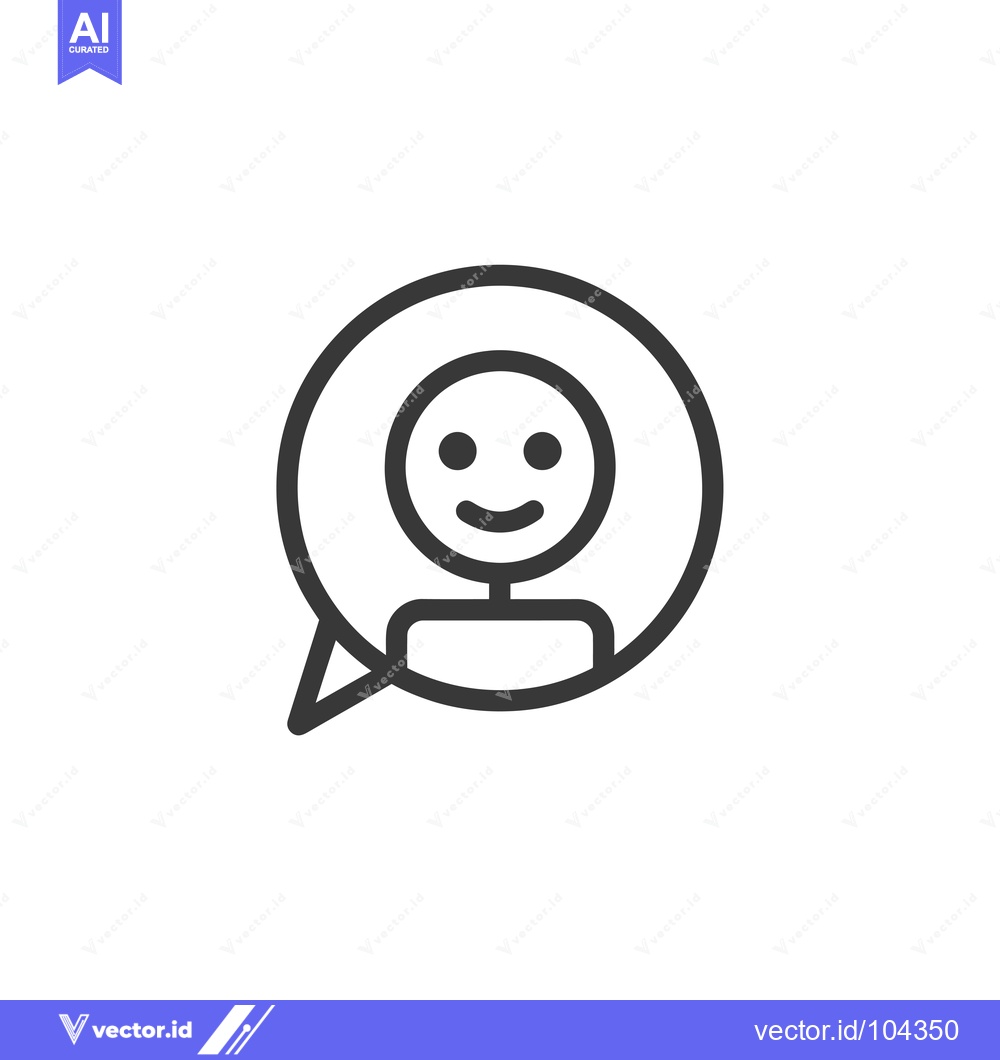 Premium Vector dari Smiling Person Icon in a Speech Bubble