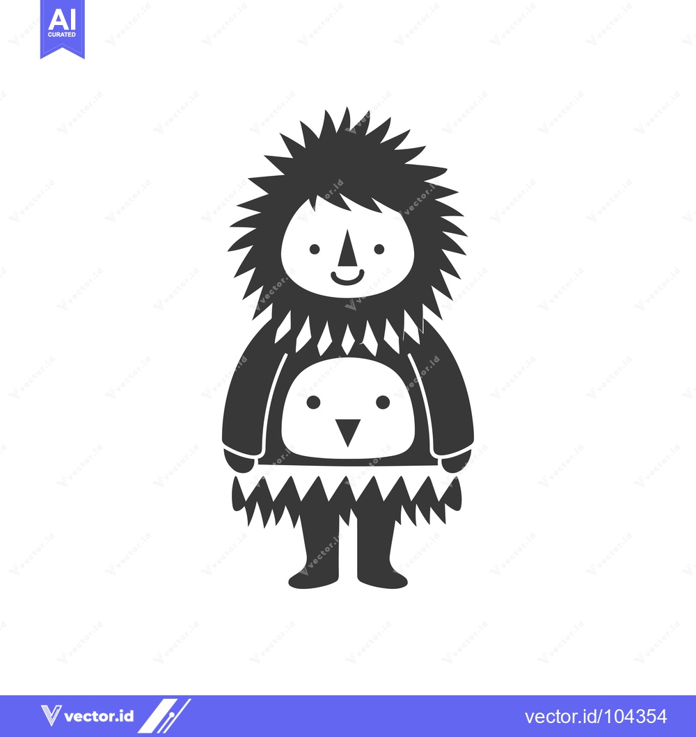 Premium Vector dari Smiling Person Wearing a Bird-Shaped Sweater and Fur-Trimmed Clothes