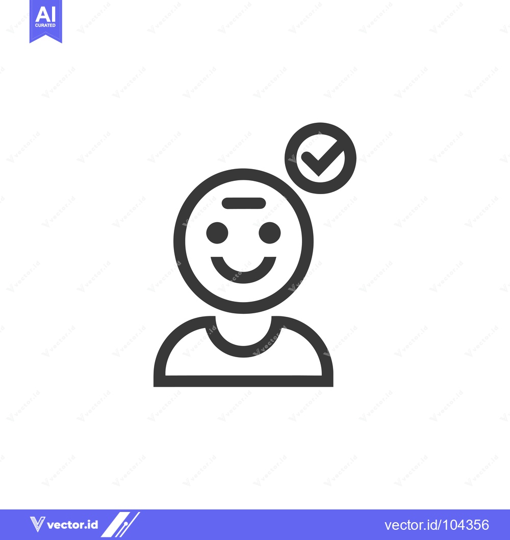 Premium Vector of Smiling Person With A Checkmark Above Their Head 22246