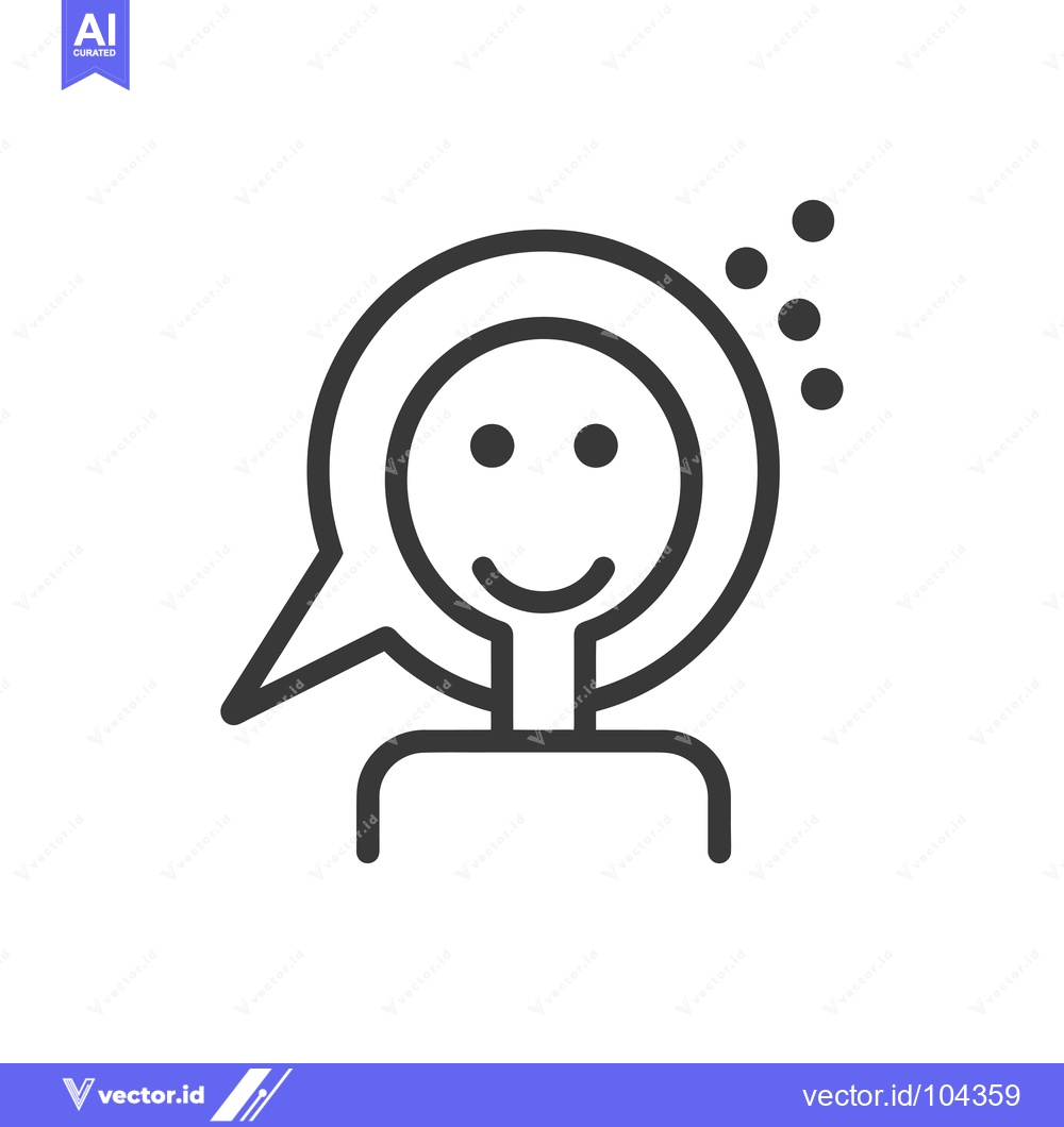 Premium Vector of Smiling Person with Speech Bubble and Thought Bubbles