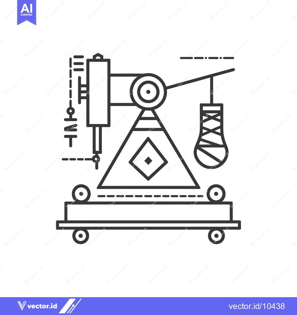 Premium Vector dari A Black and White Line Art Illustration of a Crane with a Hook