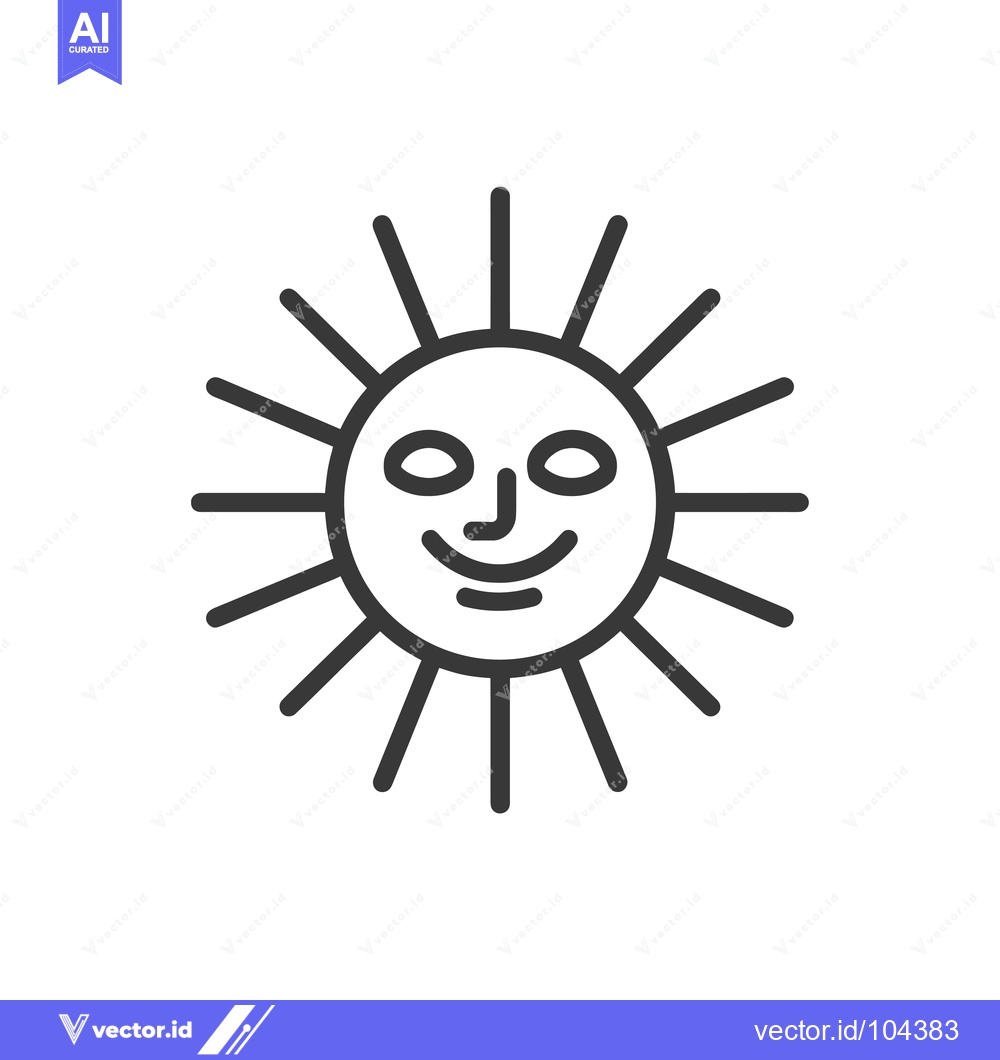 Premium Vector dari Smiling Sun with Rays Illustration