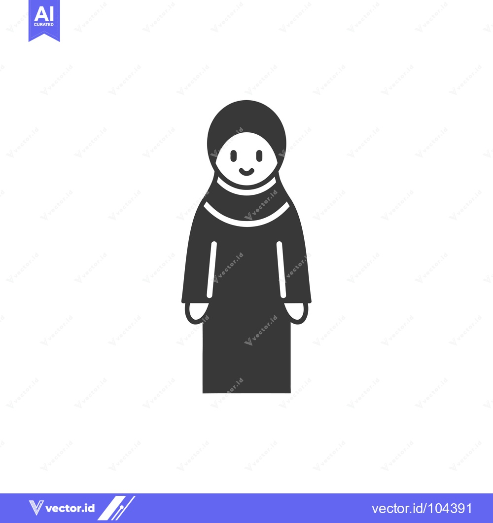 Premium Vector dari Smiling Woman Wearing a Hijab and Traditional Dress