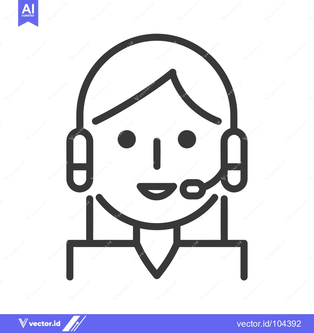 Premium Vector dari Smiling Woman Wearing Headset and Microphone