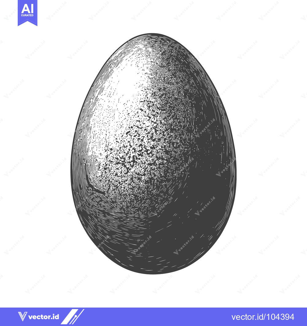 Premium Vector dari An isolated monochromatic illustration of a textured oval shaped egg