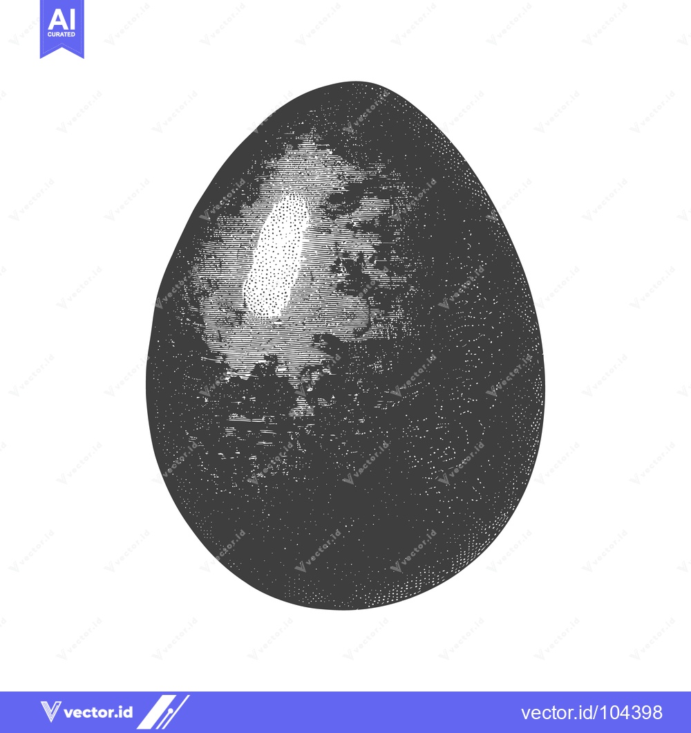 Premium Vector of A detailed grayscale drawing depicting an isolated egg shape