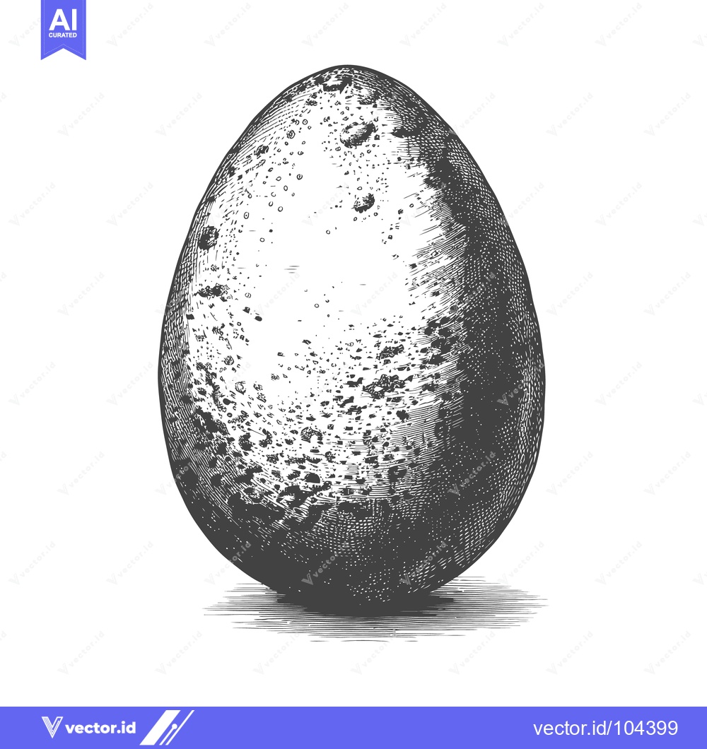 Premium Vector dari A single illustrated egg with speckled textured exterior surface