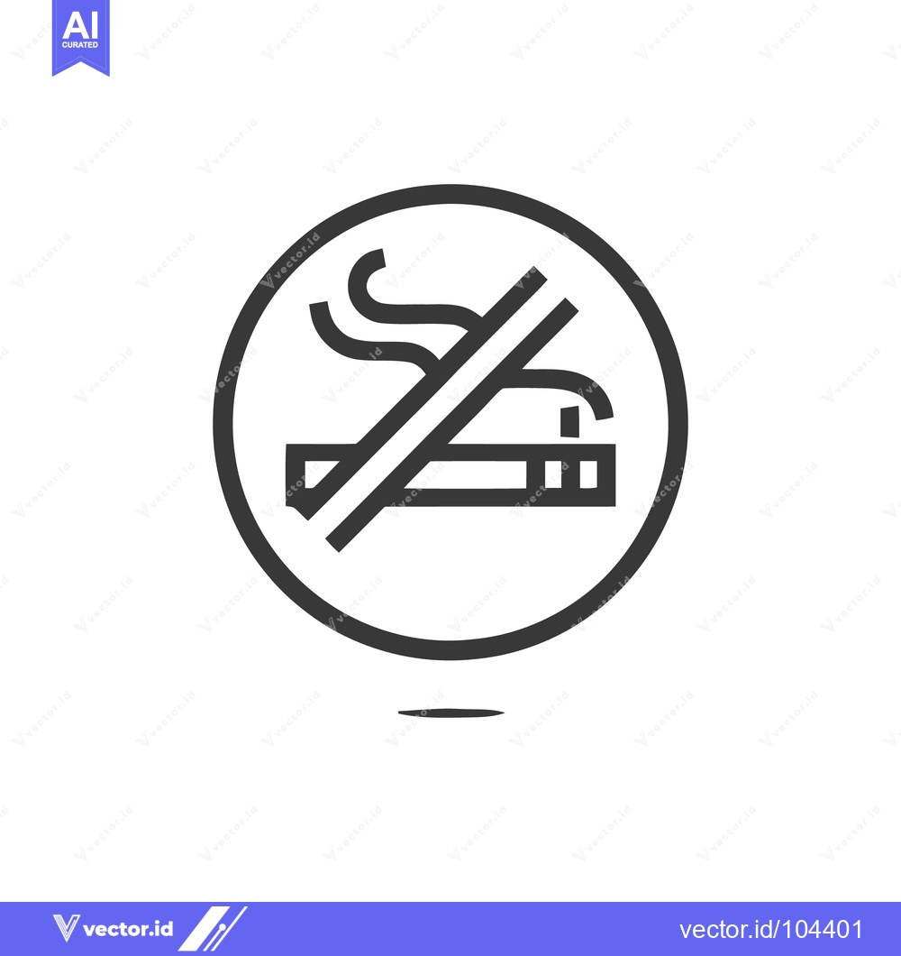 Premium Vector dari No Smoking Symbol: Minimalist Design with Cigarette and Smoke