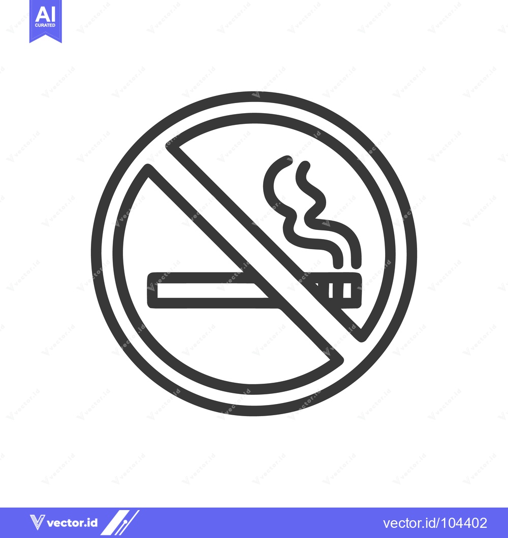 Premium Vector dari Graphic No Smoking Symbol: Cigarette with Smoke in Circle with Line