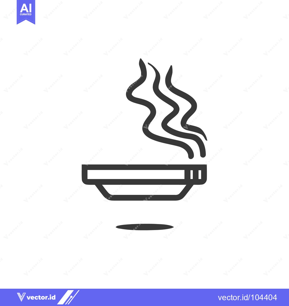Premium Vector of Steaming Bowl Icon: Minimalist Design with Rising Vapor Trails