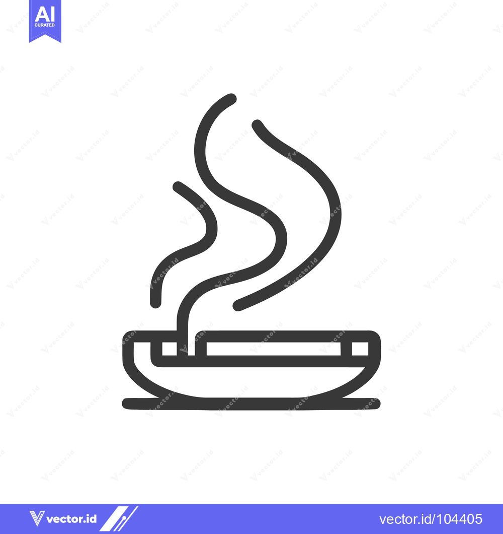 Premium Vector dari Incense Burner Icon: Minimalist Design with Rising Smoke