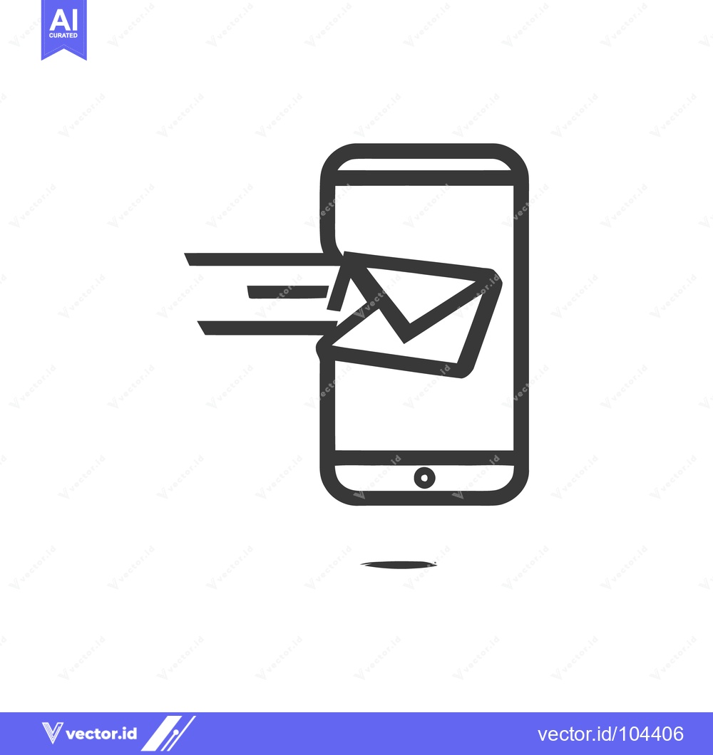 Premium Vector dari Mobile Email Delivery: Sleek Line Art of Smartphone Sending Message
