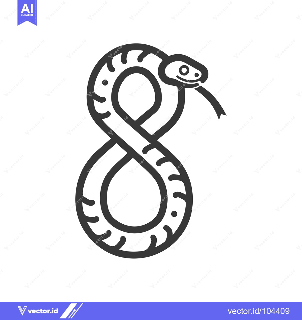 Premium Vector of Snake Forming the Number Eight
