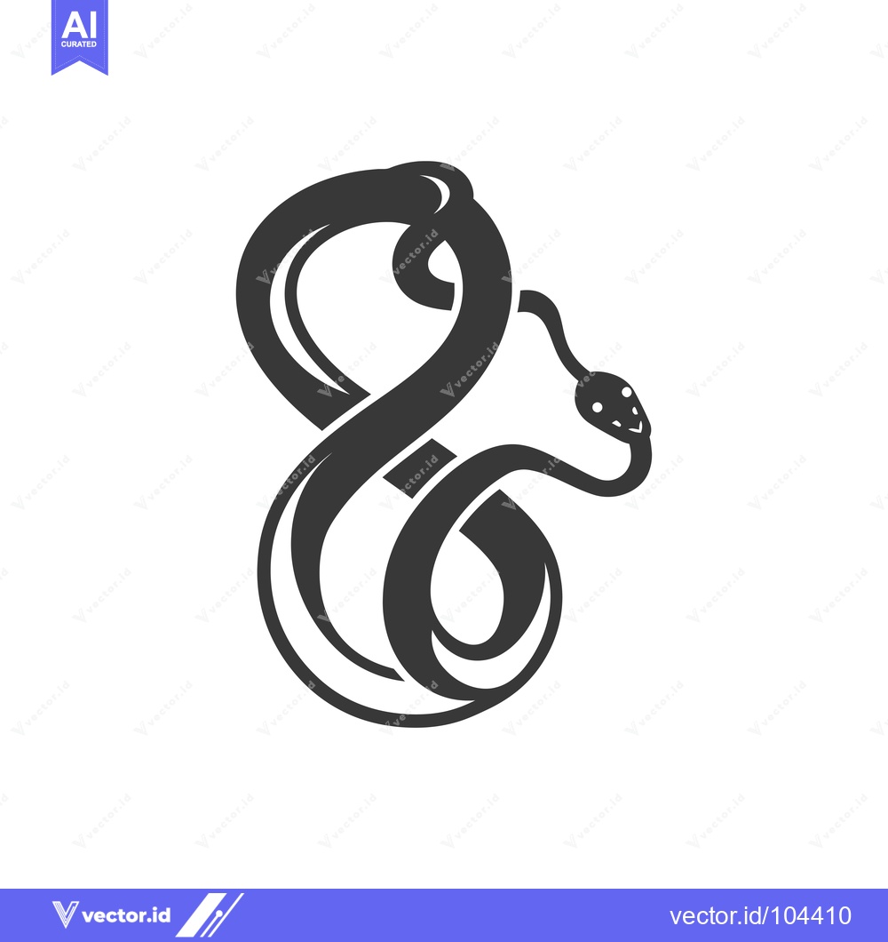 Premium Vector dari Snake Forming the Number Eight