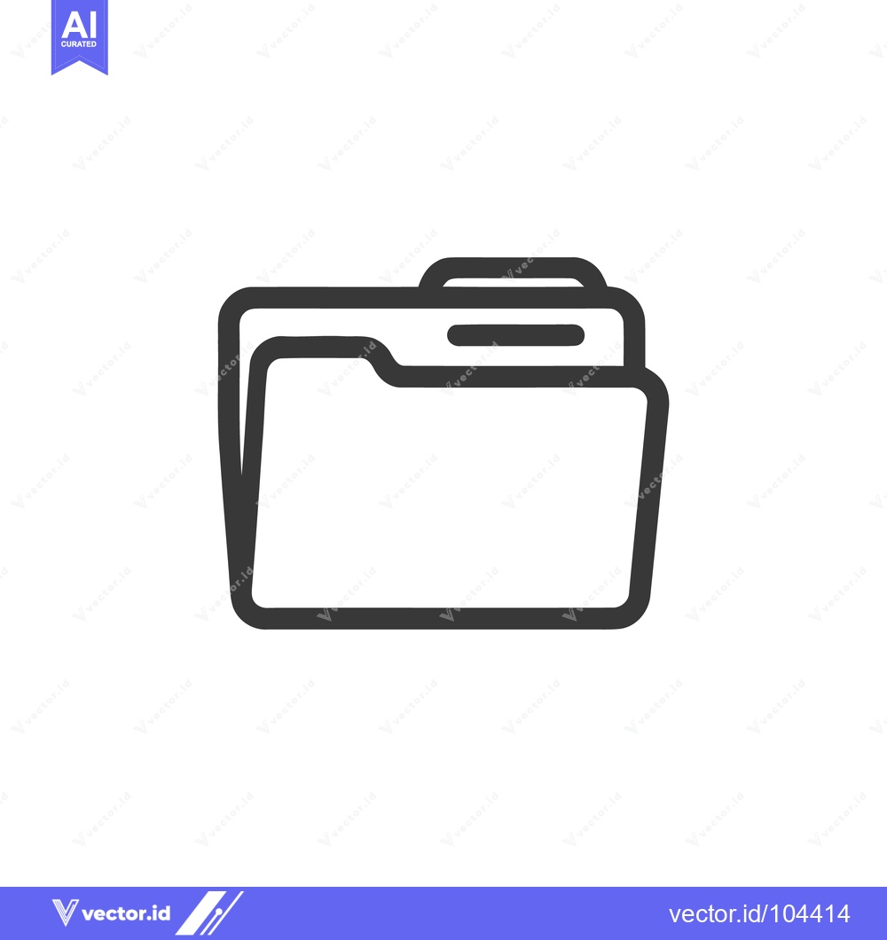 Premium Vector of Minimalist Open Folder Icon: Clean Line Art Design
