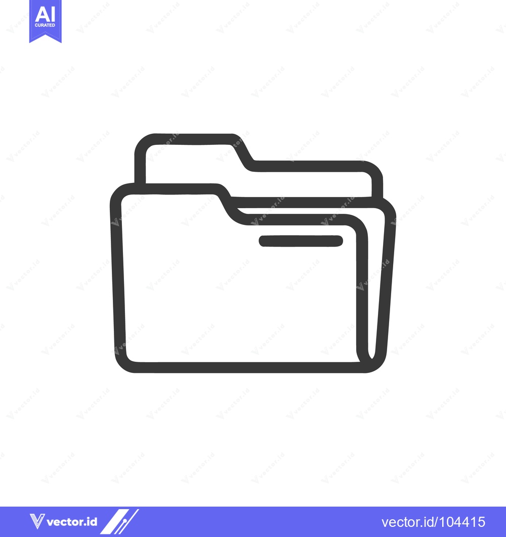 Premium Vector dari Minimalist Folder Icon: Clean Line Art for Data Storage and Organizati