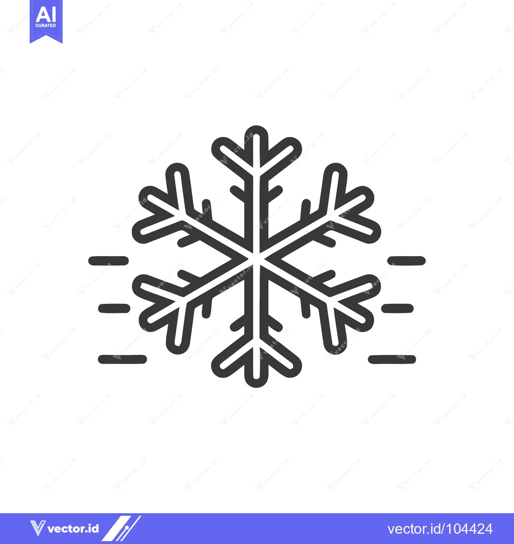 Premium Vector dari Minimalist Snowflake Icon with Motion Lines on White Background