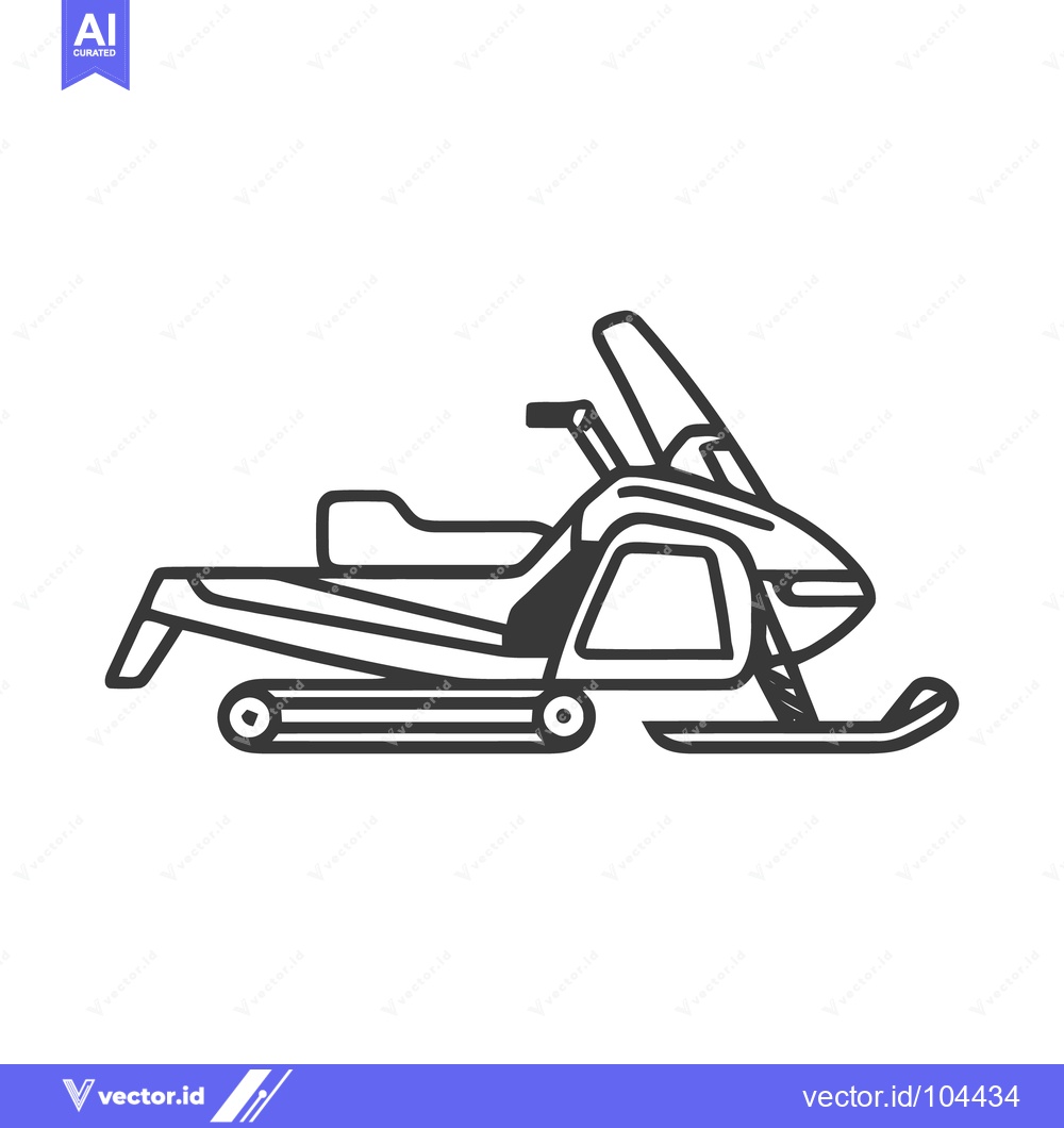 Premium Vector of Minimalist Snowmobile Illustration: Clean Lines, Winter Vehicle Icon,