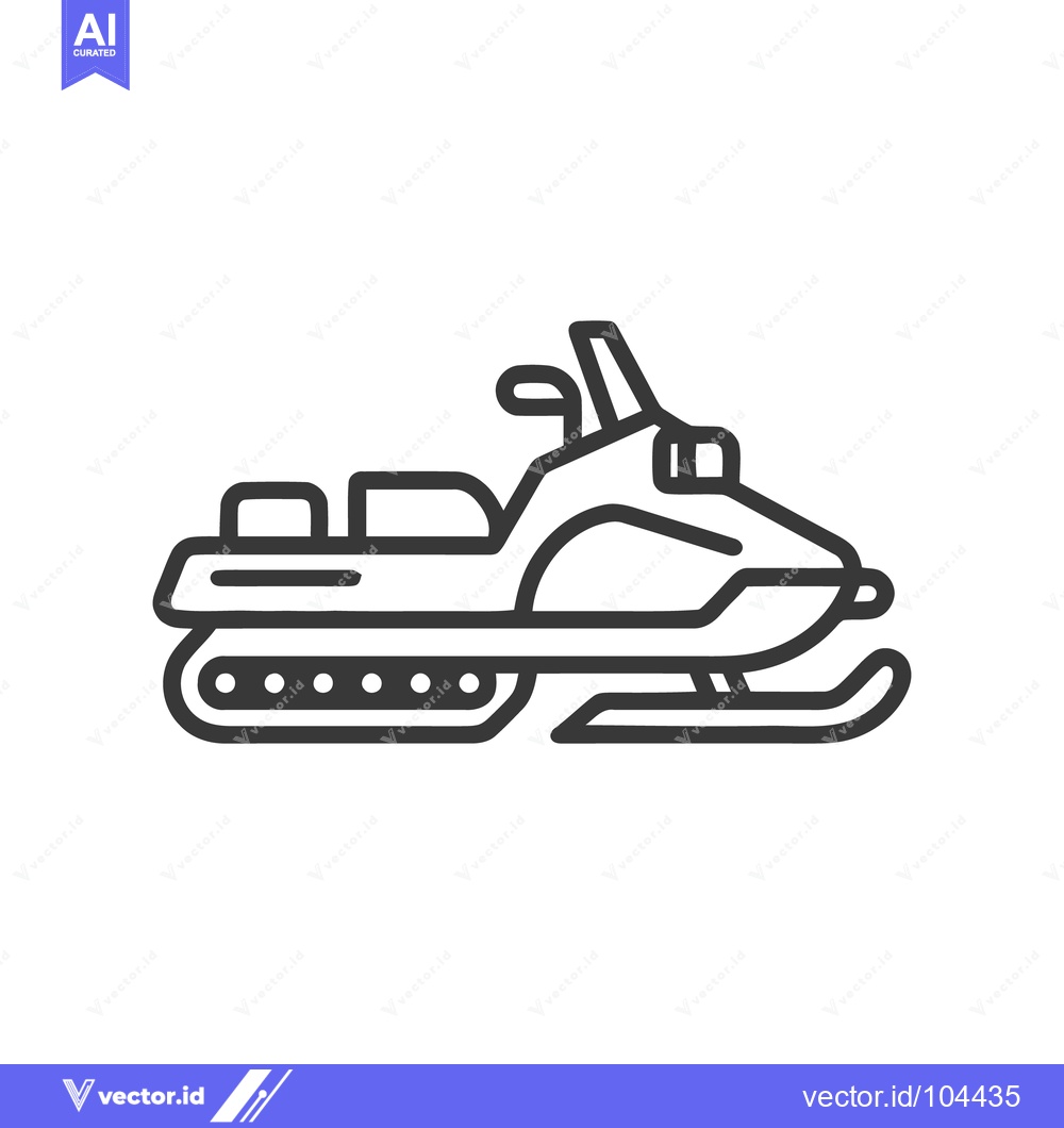 Premium Vector dari Sleek Snowmobile Icon: Bold Outline Design for Winter Adventure