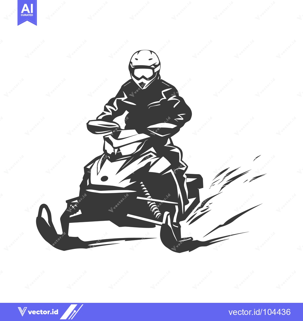 Premium Vector dari Snowmobiler Driving Through Snow With Speed and Excitement