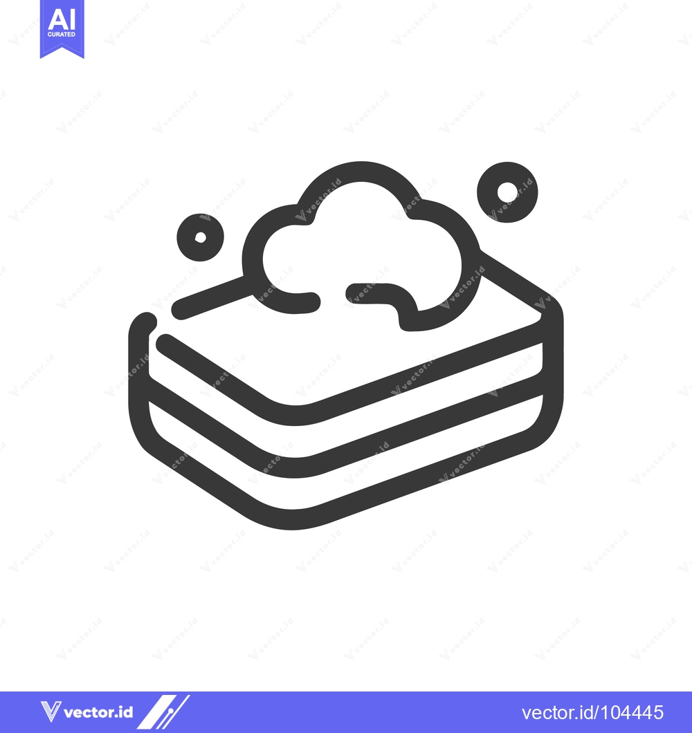 Premium Vector dari Minimalist Soap Bar Icon with Bubbles, Cleanliness and Hygiene Symbol