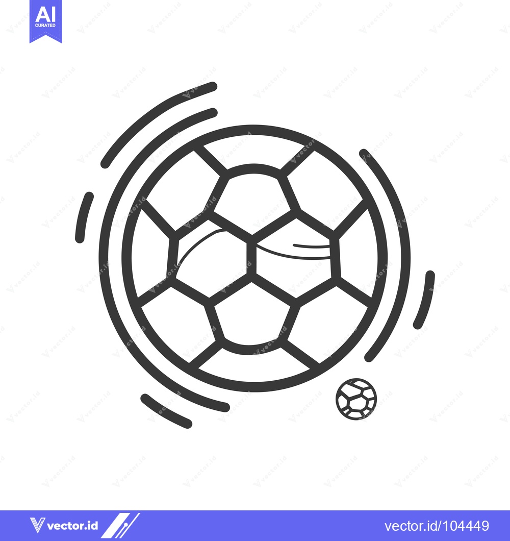 Premium Vector of Soccer Ball with Circular Lines and Smaller Ball