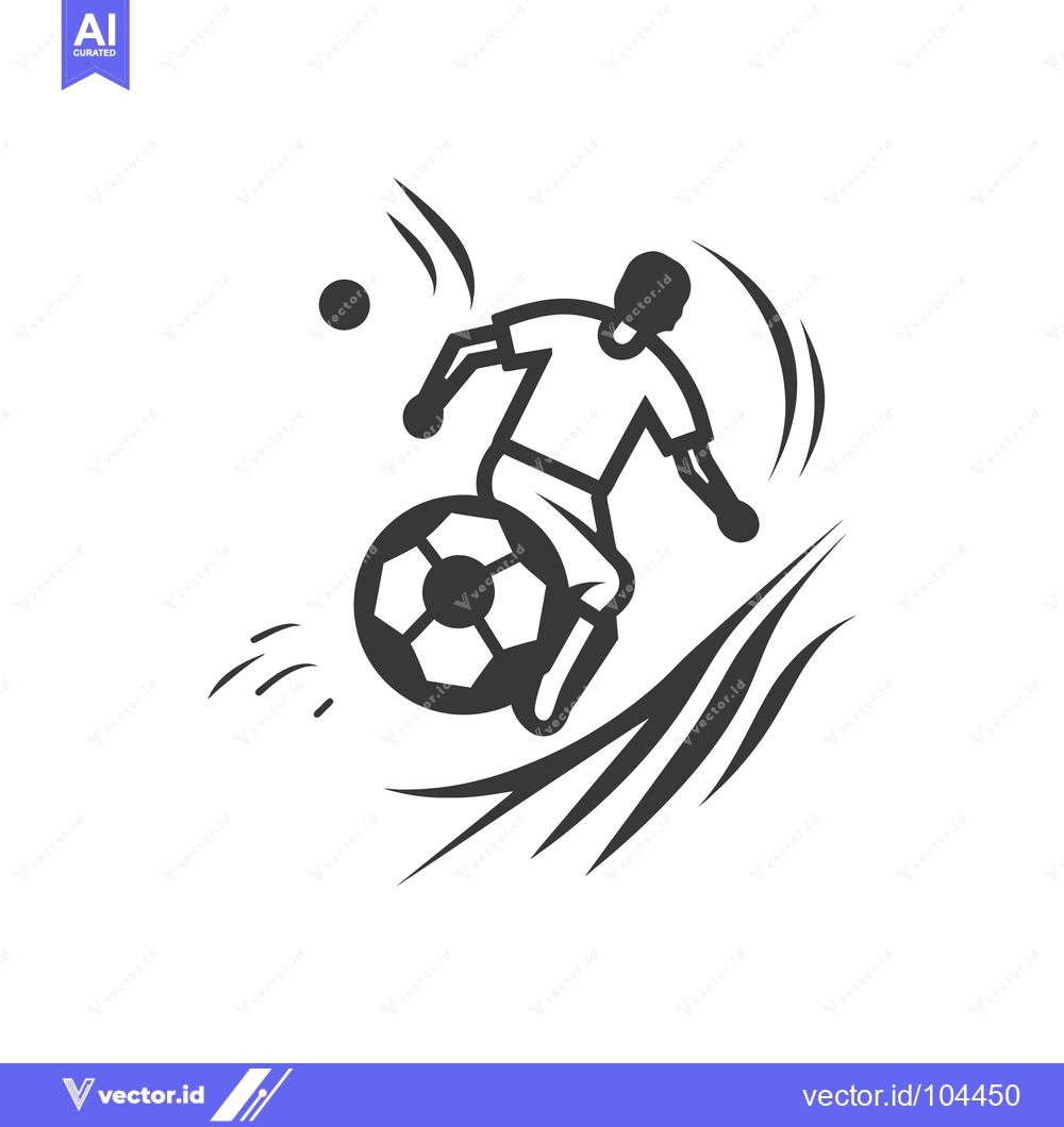 Premium Vector dari Soccer Player Kicking Ball with Dynamic Lines