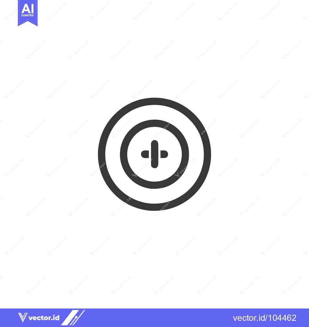 Premium Vector of Minimalist Target Icon: Concentric Circles with Central Plus Sign
