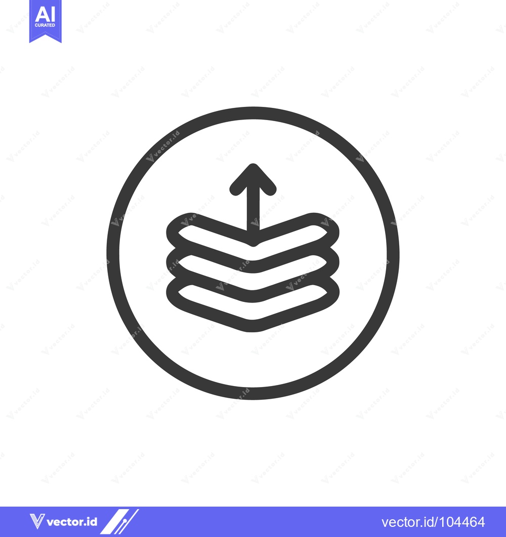Premium Vector dari Data Upload Icon: Stacked Layers with Arrow in Circle, Minimalist Desi