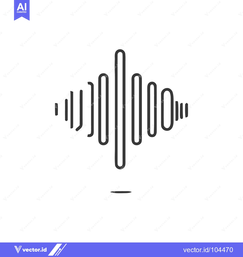 Premium Vector dari Minimalist Sound Wave Icon with Shadow on White Background