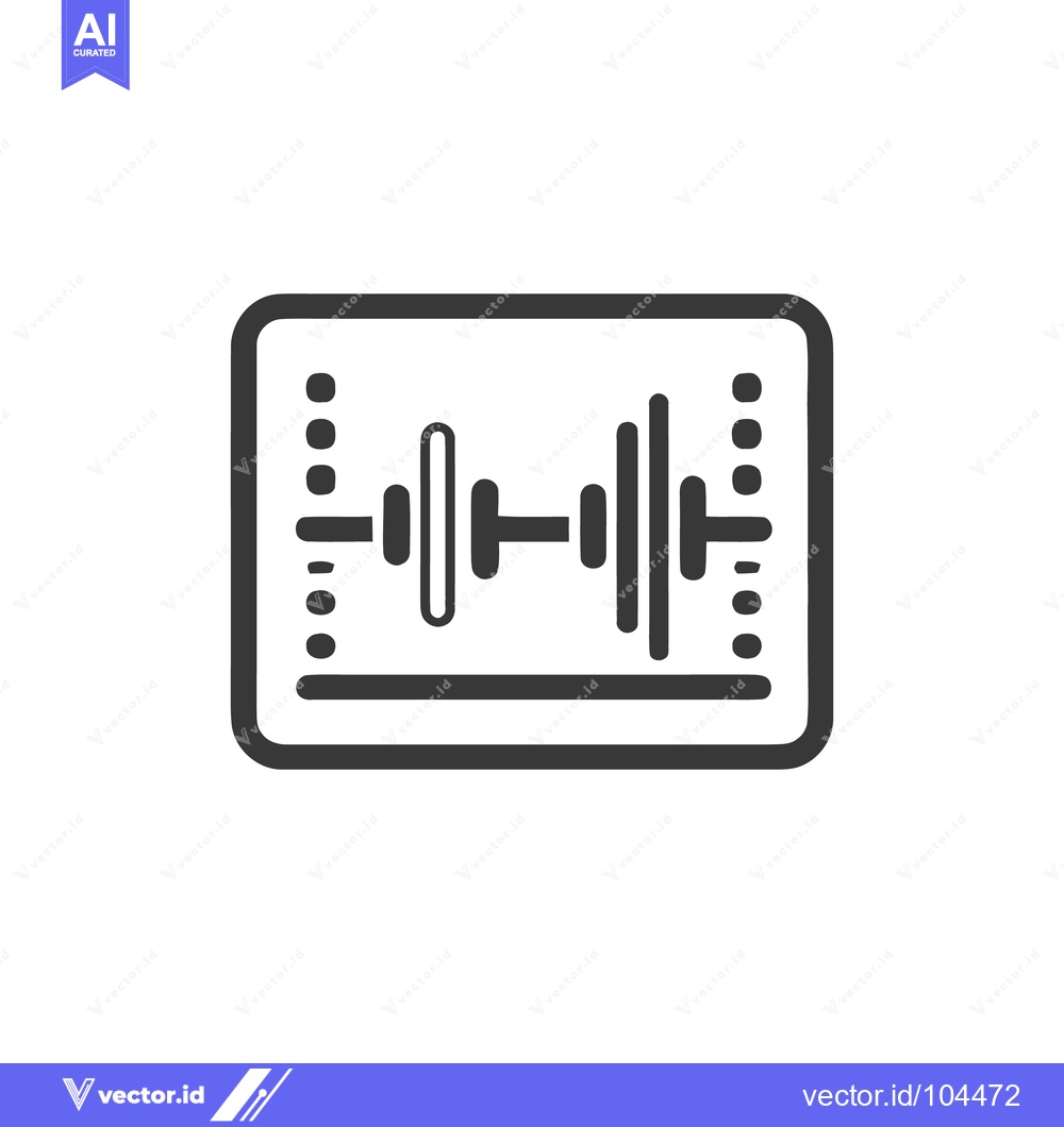Premium Vector of Audio Equalizer Icon: Sound Waves in a Rounded Square Frame