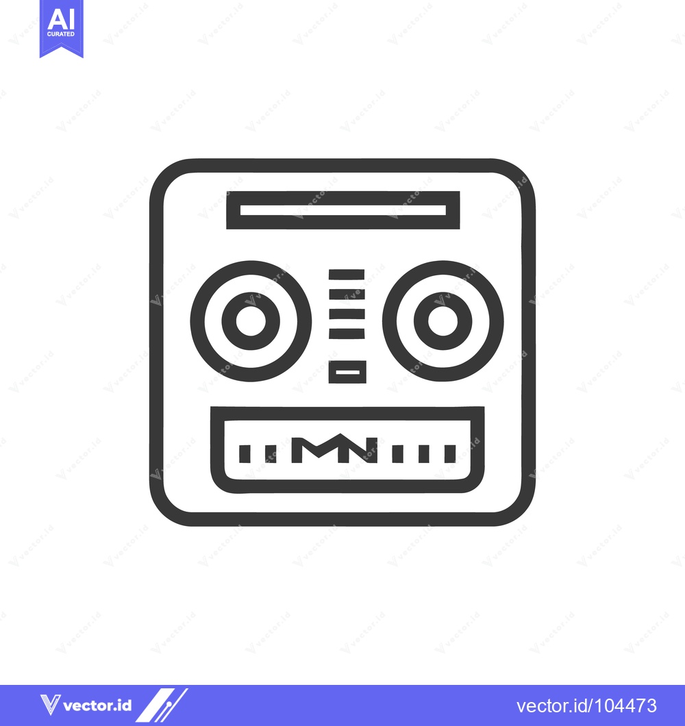 Premium Vector dari Minimalist Radio Icon: Retro Style with Knobs and Display