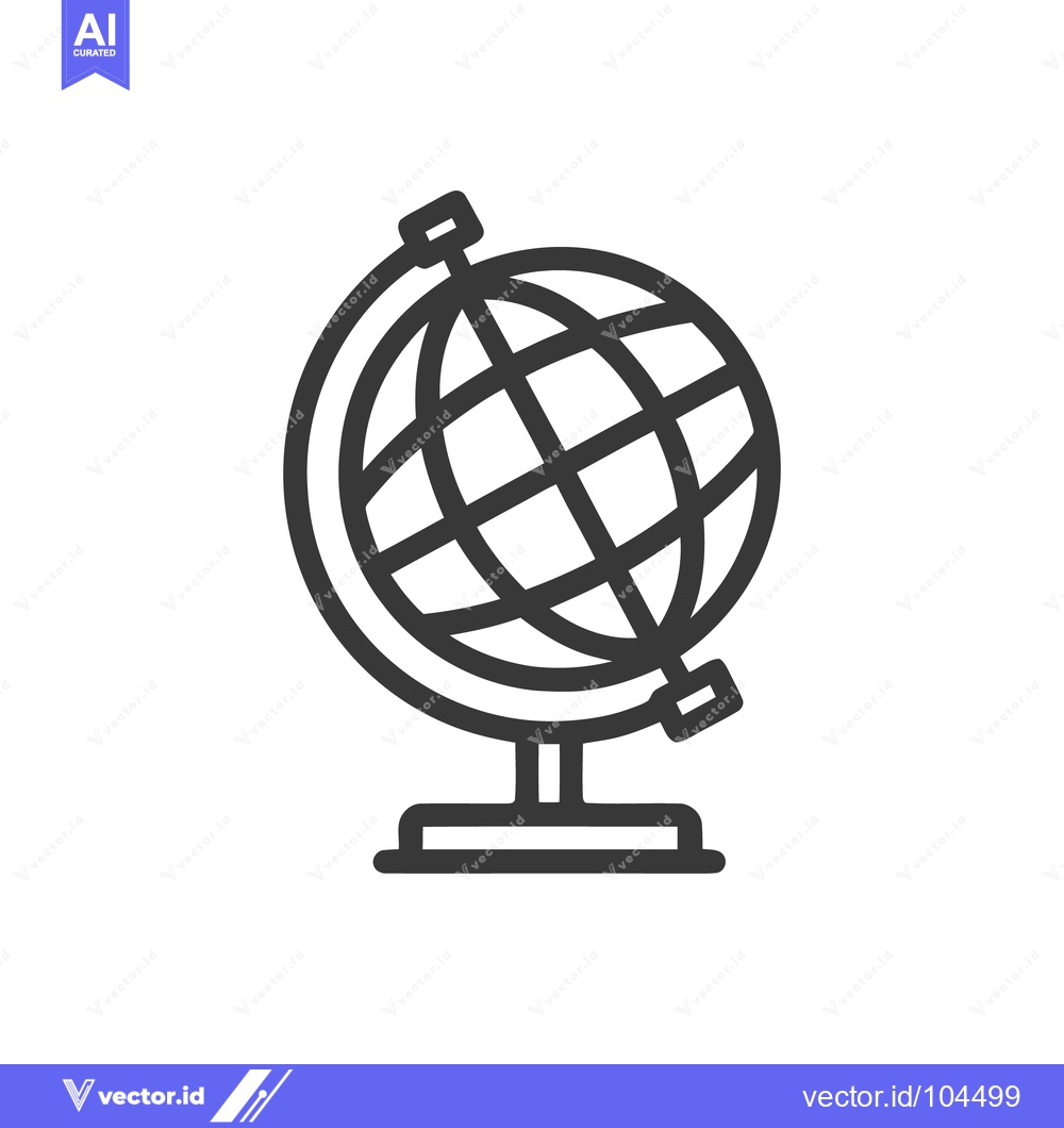 Premium Vector of Minimalist Globe Icon: World Geography, Education, and Global Awarenes
