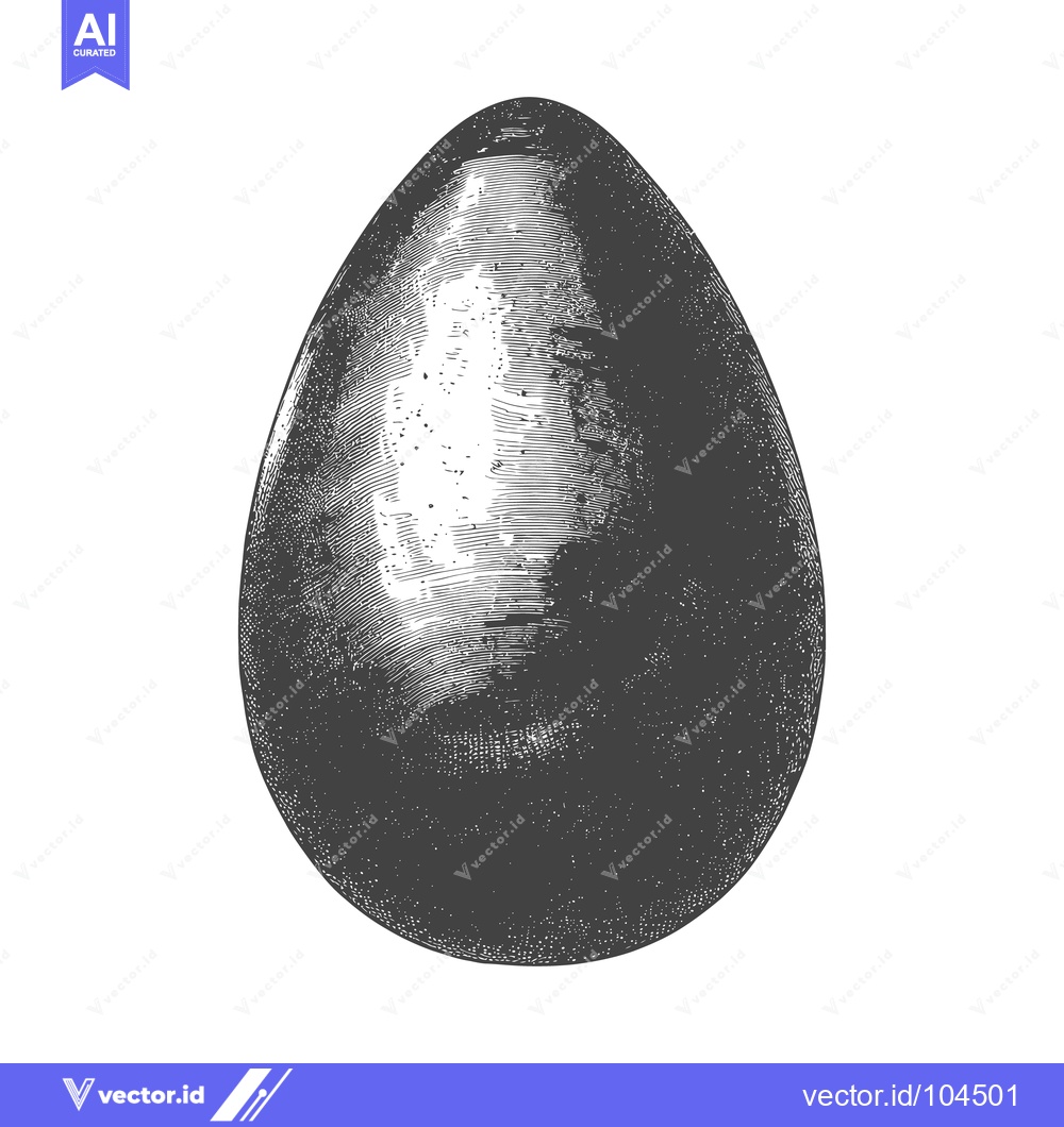 Premium Vector of A monochromatic depiction of a single egg illustration on white