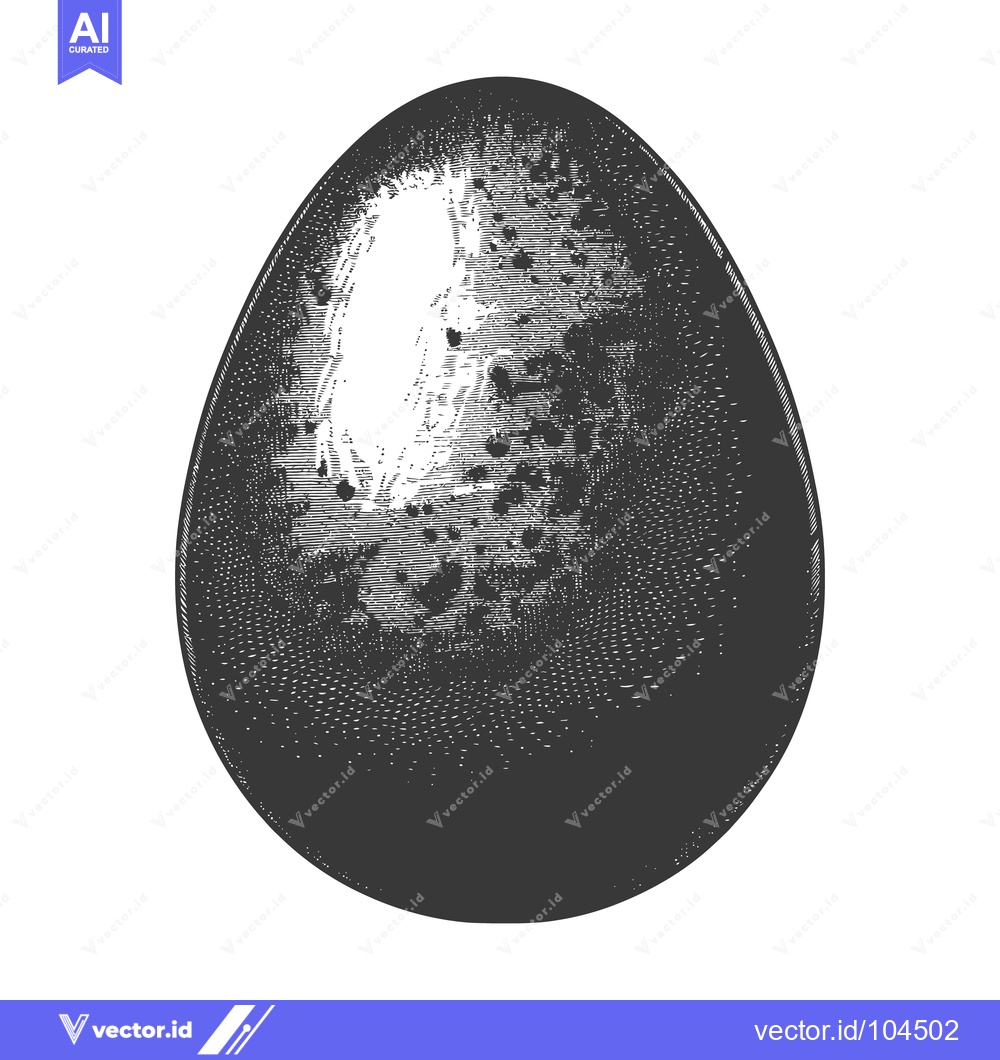 Premium Vector dari An illustrated monochrome image depicting a single egg on display