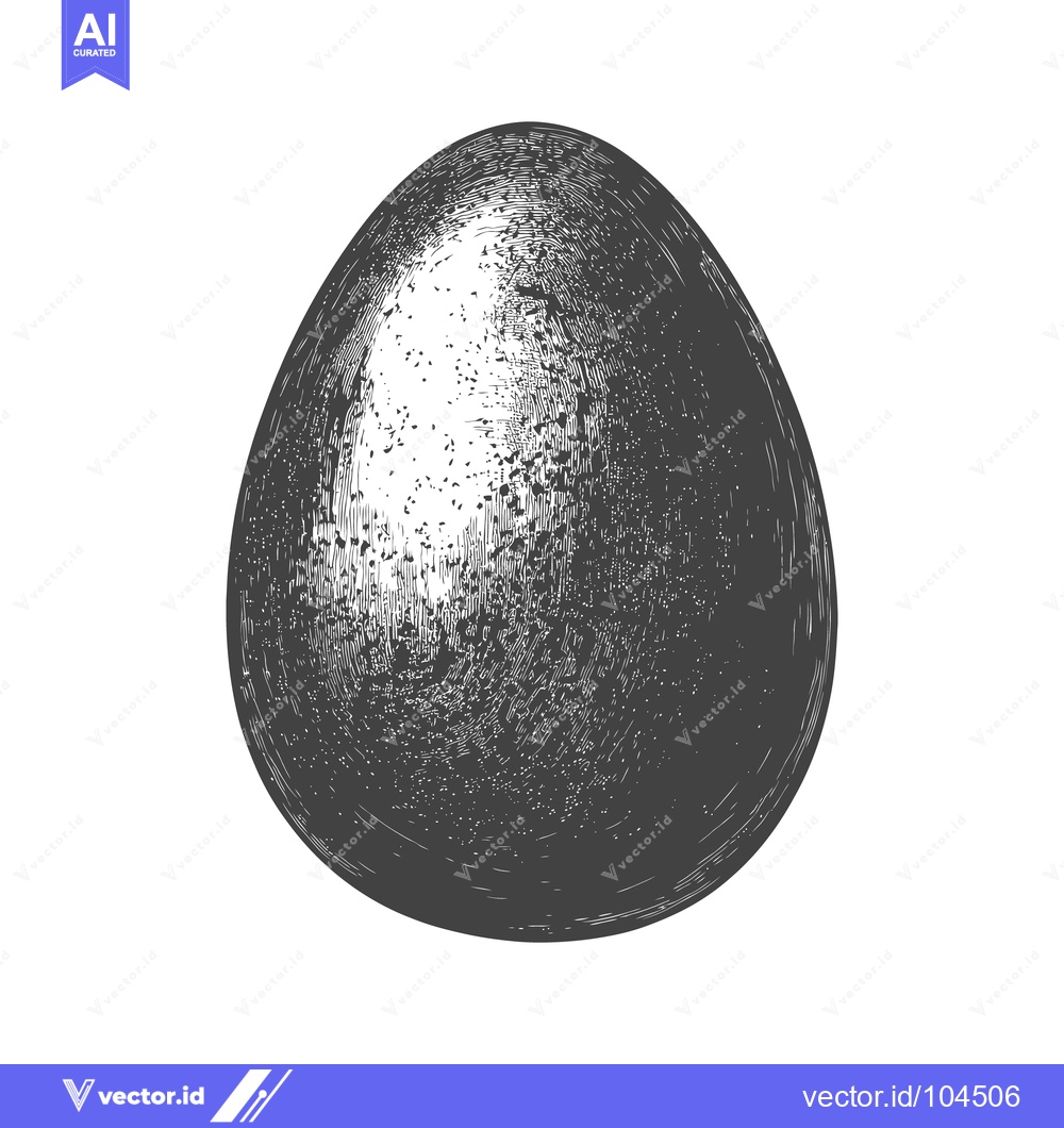 Premium Vector dari A detailed grayscale artistic illustration of an oval egg shape