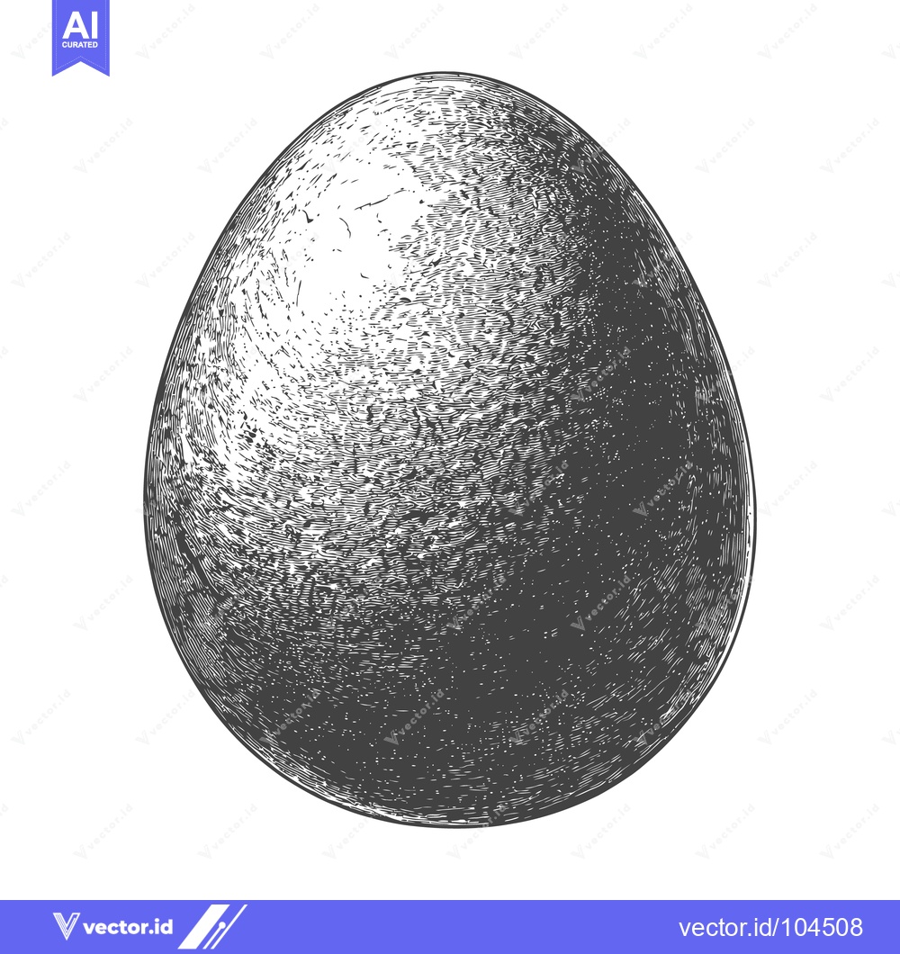 Premium Vector dari A detailed monochrome illustration of a smooth oval shaped egg