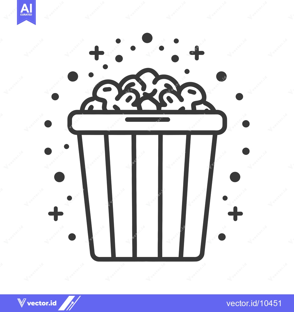 Premium Vector of A Black and White Line Art Illustration of a Trash Can Filled with Cru