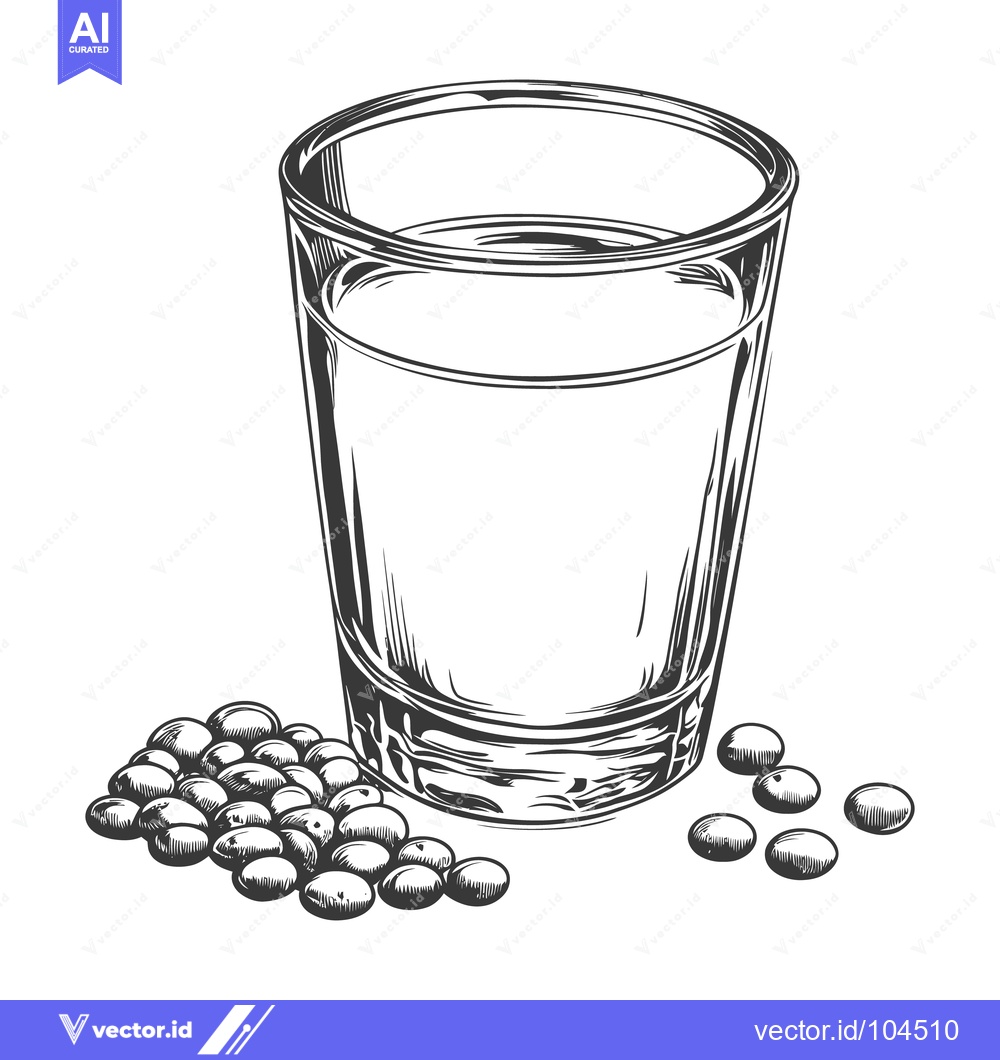 Premium Vector dari A clear glass filled with liquid and small dark seeds