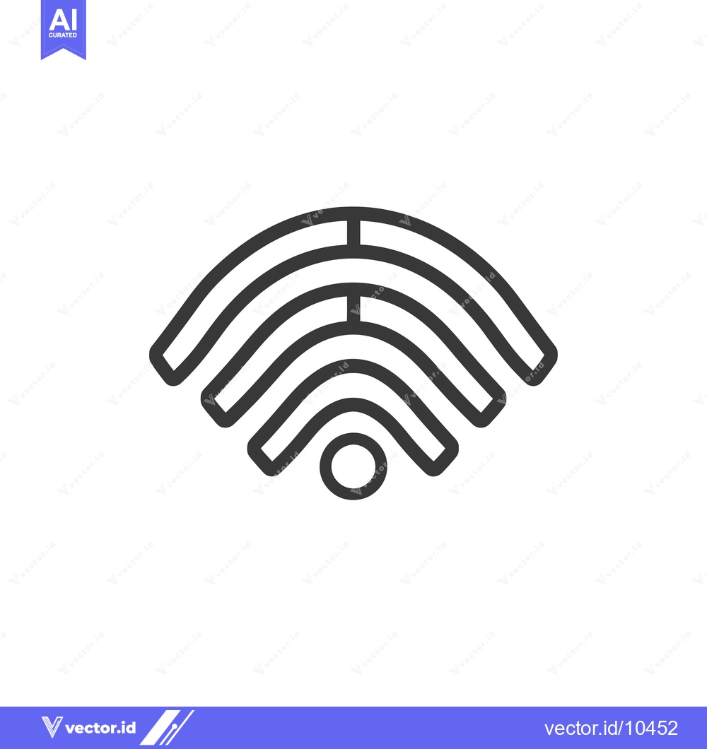 Premium Vector dari A black and white line art illustration of a wifi signal icon