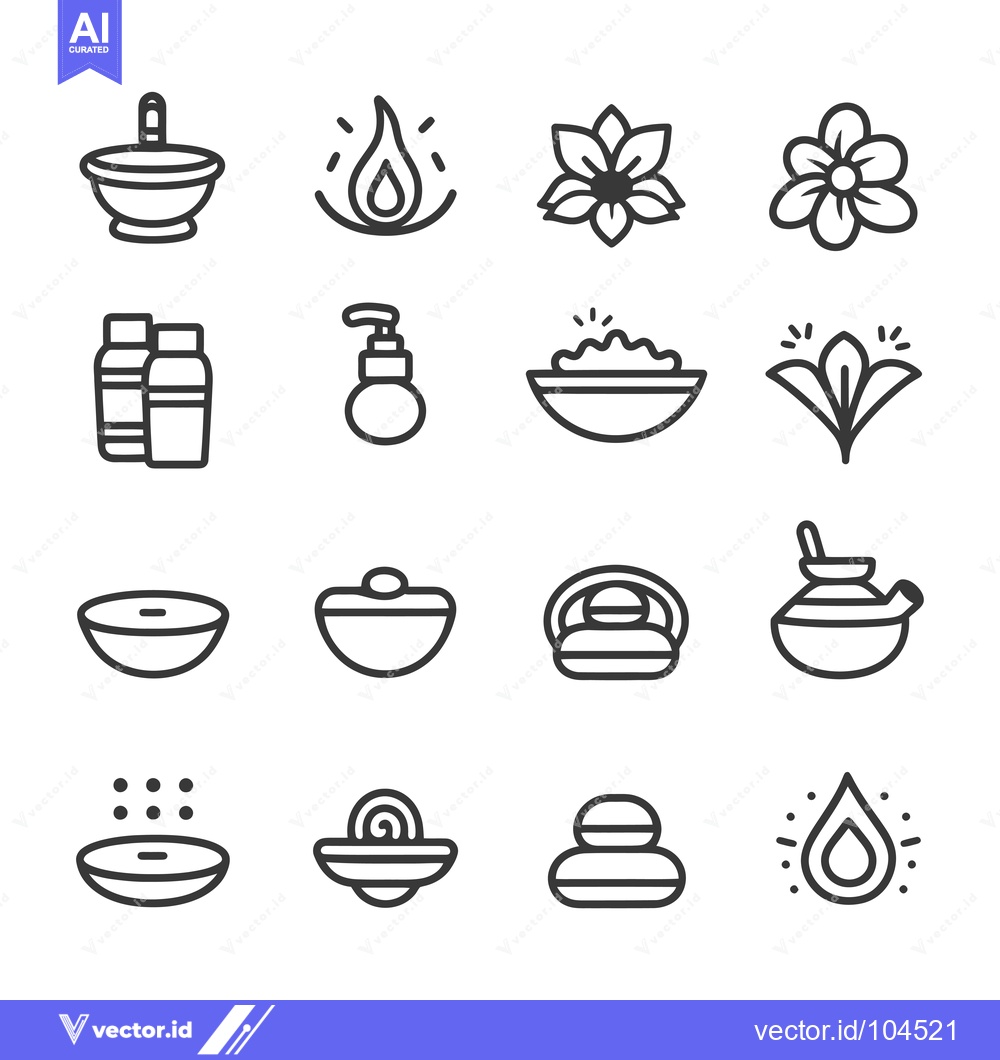 Premium Vector dari Spa and Wellness Line Icons Set
