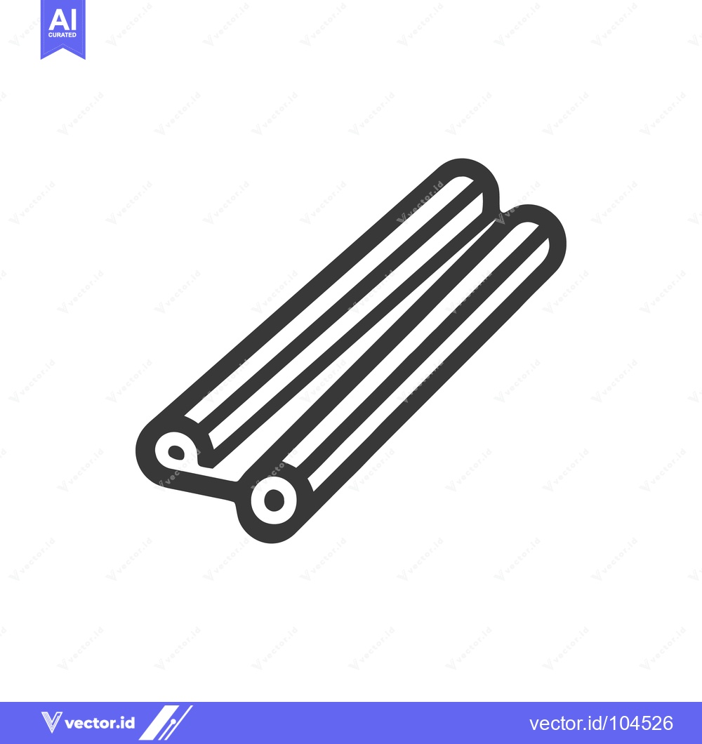Premium Vector dari Minimalist Cinnamon Sticks Icon: Aromatic Spice in Bold Outline Style