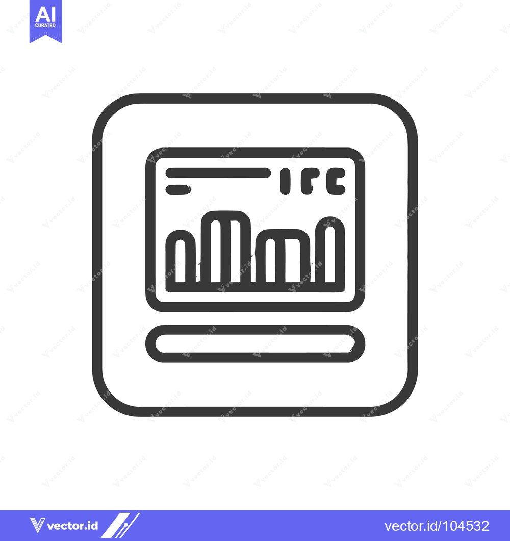 Premium Vector dari Digital Bar Graph Display Icon, Rounded Square Frame, Data Visualizati