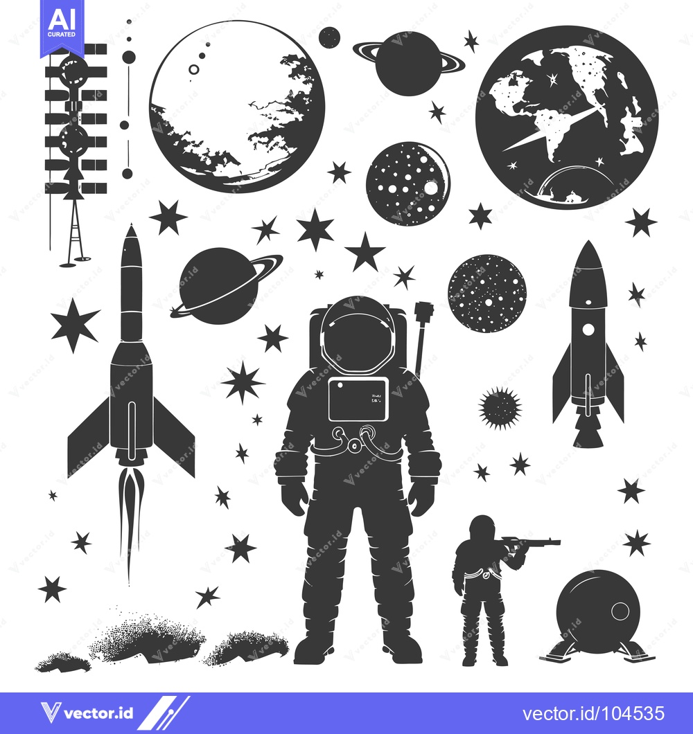 Premium Vector dari Space Exploration Illustration with Astronauts, Rockets, and Planets